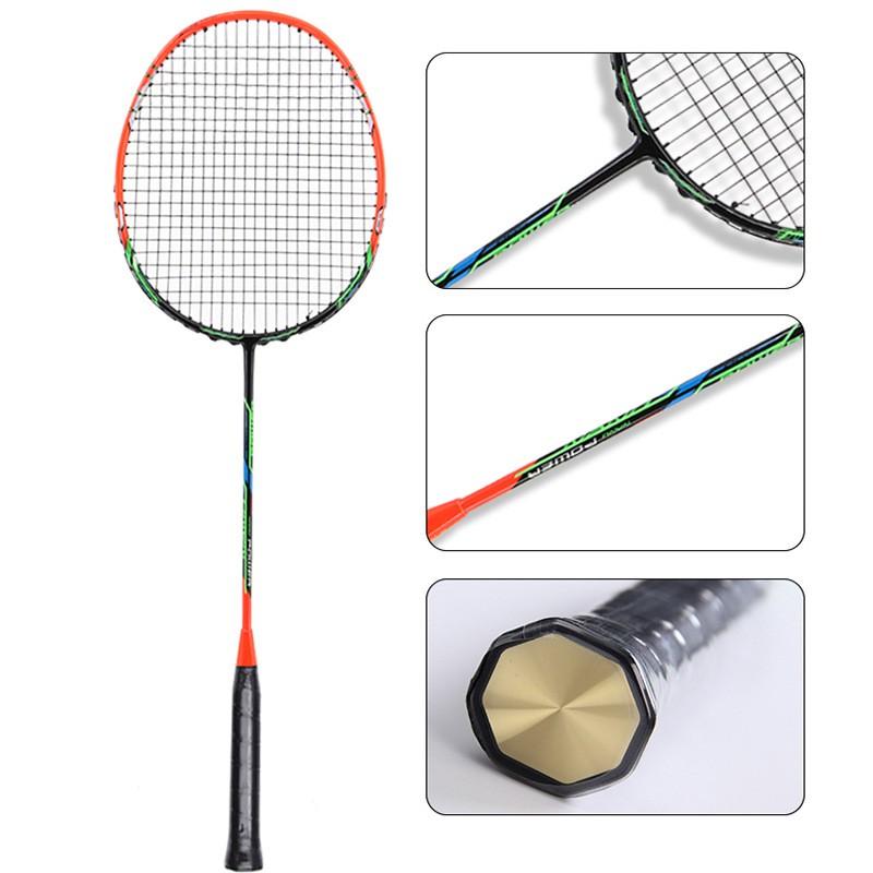 Ultra-Light Carbon Fiber Badminton Racket Single Pack Adult Beginners Intermediate Training Casual Play