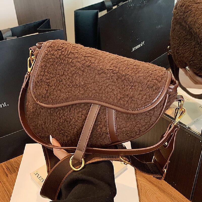 

Niche design saddle bag women s bag autumn and winter new high-end fashion shoulder bag messenger bag