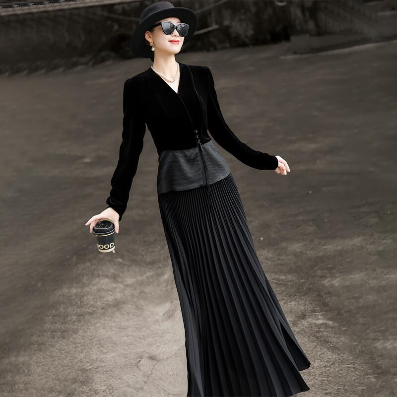 Элегантная блузка Lanser в новом китайском стиле из шелкового бархата с V-образным вырезом S