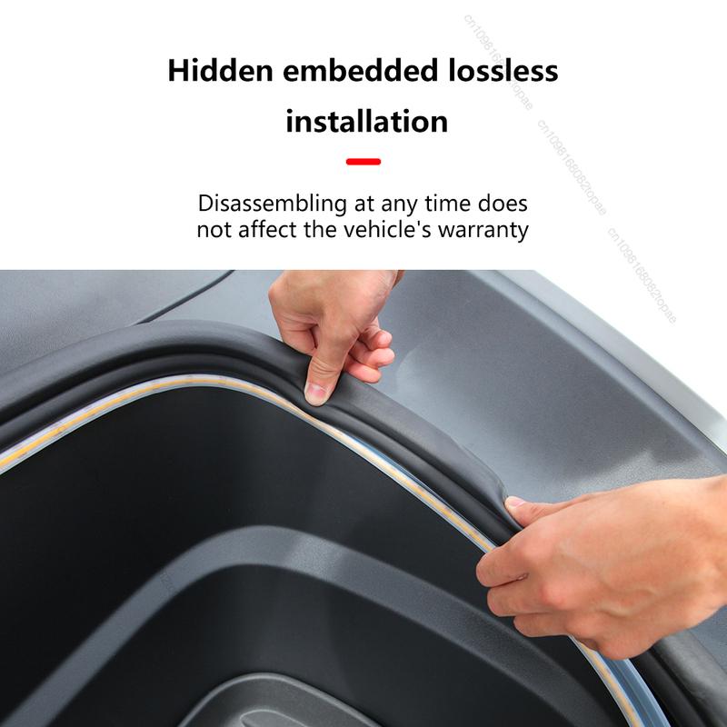 For Tesla Model Y Juniper Model 3 Highland 2025 Front Trunk Frunk LED Ambient Surround Light Flexible Silicone Strip Accessories