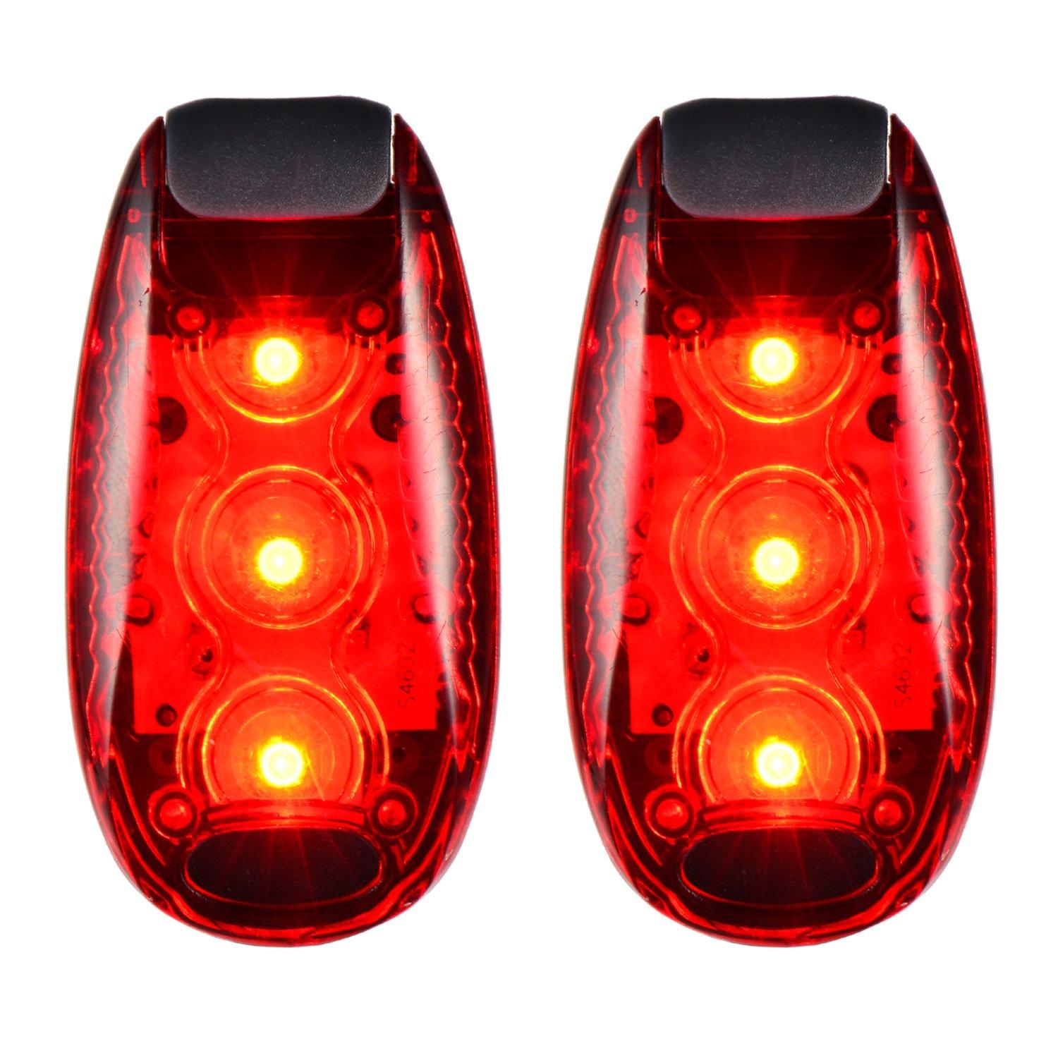 

CFIKTE Pack 3 Modes LED Safety Light Flash Running Предупреждающий стробоскоп Задний фонарь со свободным зажимом для собачьего шлема и других [2 красных, шнурок, ошейник,