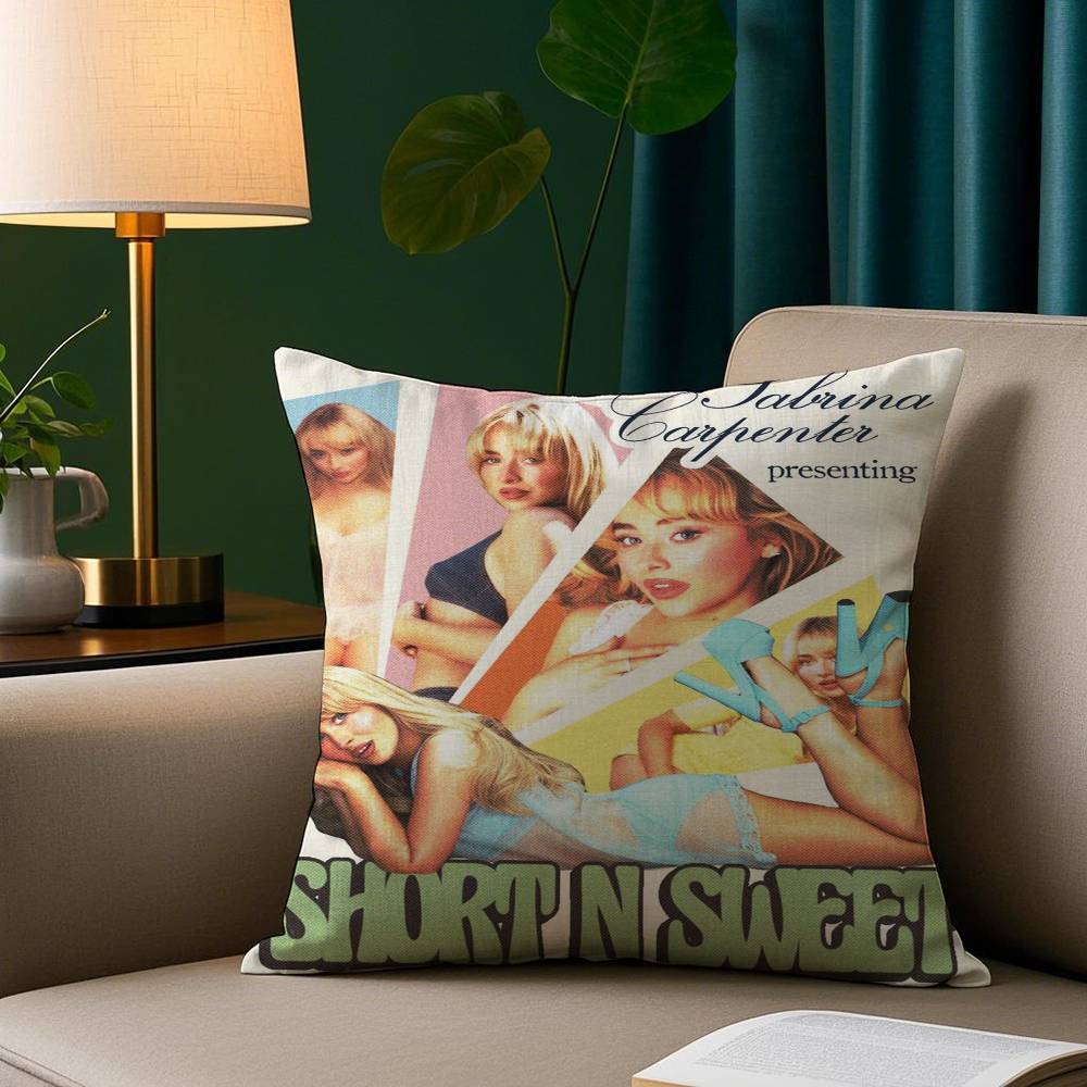 Singer S-Sabrina C-Carpenter Pillow Case Plush Fabric Soft Pillowcase Double Sided Print Sofa Cushion Cover Throw