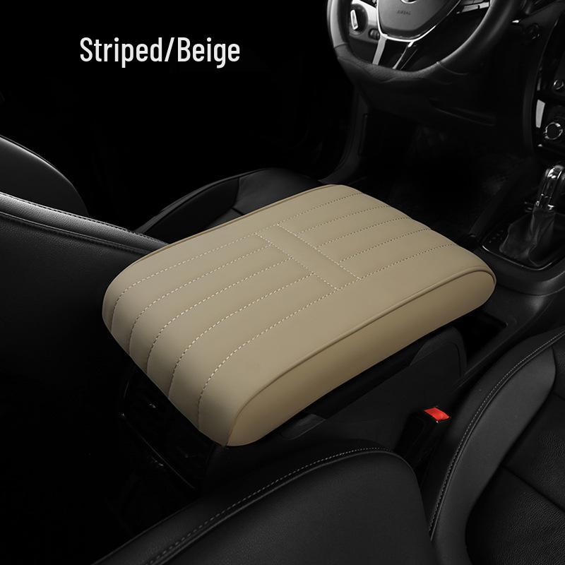 Diamond Quilted Nappa Leather Car Armrest Pad with Memory Foam