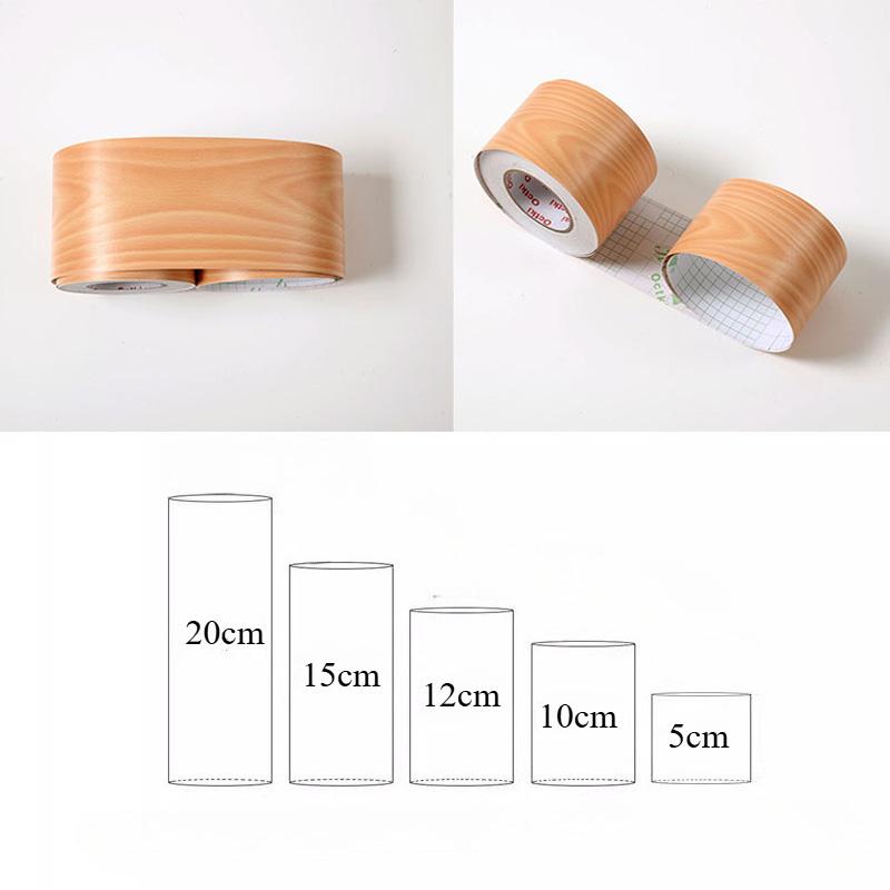 10meter Long Waterproof Self-adhesive PVC Baseboard Sticker Wood Grain Marble Wall Border Stickers Vinyl Decals Home Decor