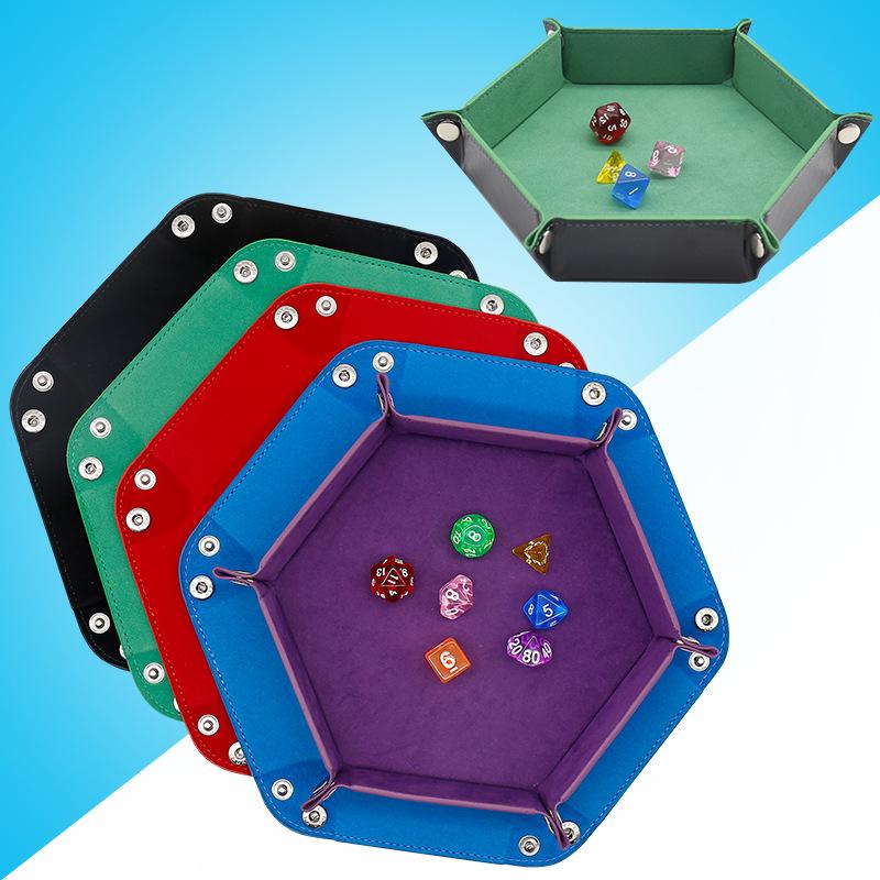Hexagonal Velvet Foldable Dice Storage Tray
