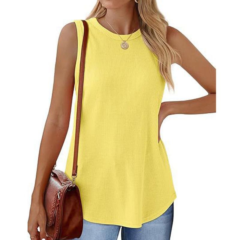 GMXIA Dámská móda Ležérní Jednobarevný Potisk Bez rukávů O Kulatý Výstřih Halenky a Košile