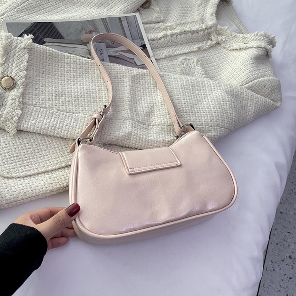 PU Leather Fashion Sling Bag Large Capacity Women Stylish Armpit Bag Adjustable Strap Y2K Solid Color Messenger Bag