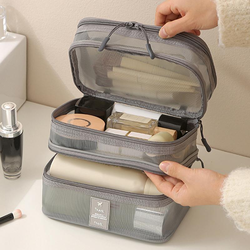 Waterproof Travel Wash Bag Large-capacity Mesh Visible Portable Cosmetic Storage Bag Carry Multi-layer Classified Storage Cosmetic Bag