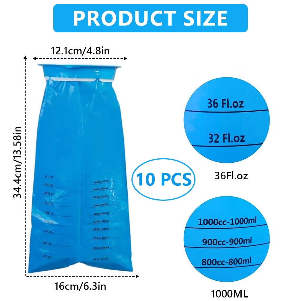 Zibuyu 10-Pack Vomit Bags for Travel, Leak-Proof, Compact Car Use
