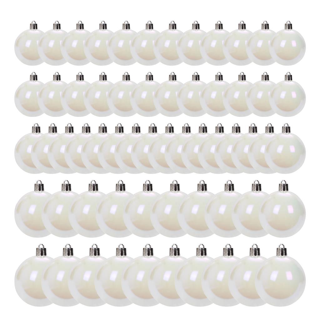 60PCS Christmas Tree Decoration Glittering PVC Ball Ornament Shatterproof Decorative Baubles For Holiday Centerpieces