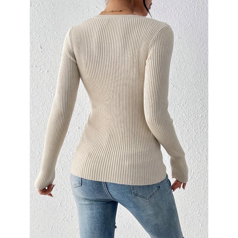 VEZFAA Kadın Modası Günlük İlkbahar Sonbahar Düz Renk Baskı Uzun Kollu V Yaka Bluzlar ve Gömlekler