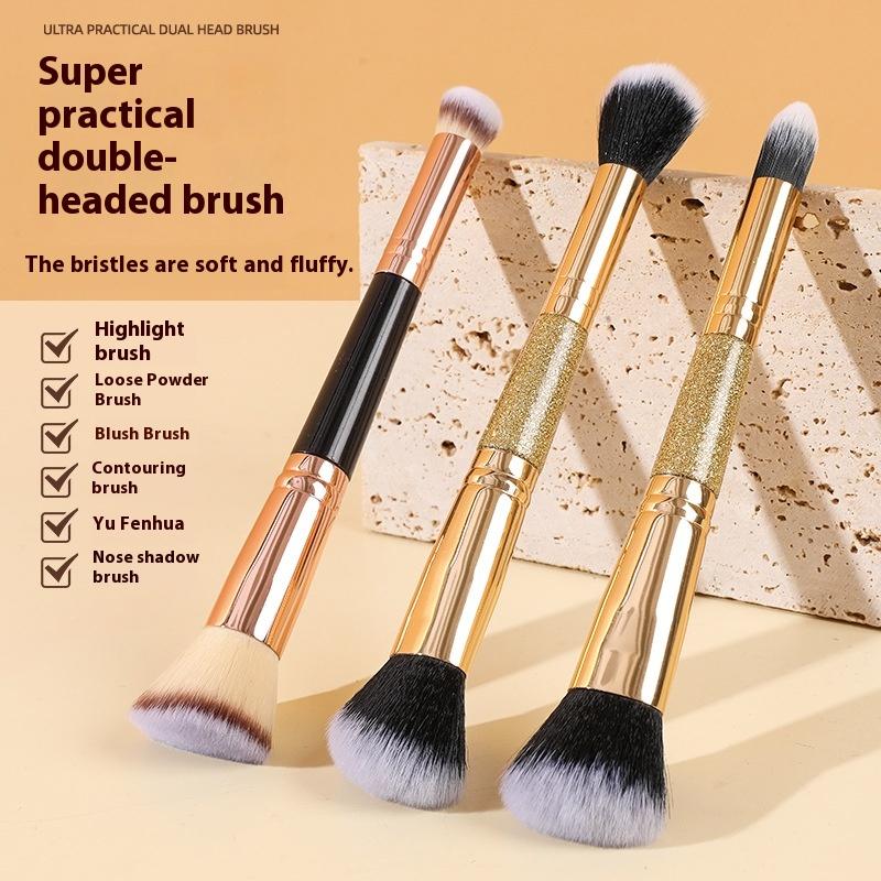 1/3 Stück Doppelseitiger Foundation Make-up Pinsel Angeschrägter Concealer Make-up Pinsel zum Verblenden Flüssig Puder Flauschige Kosmetikwerkzeuge