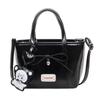 New Bow Decorated PU Leather Crossbody Bag Solid Color Casual Sling Small Bag Simple Style Hand Carry Purse for Women Use