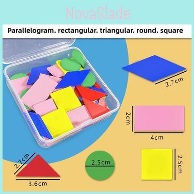 Wooden Geometric Shapes Set For Elementary Math Learning With 50 Pieces For Classroom Use