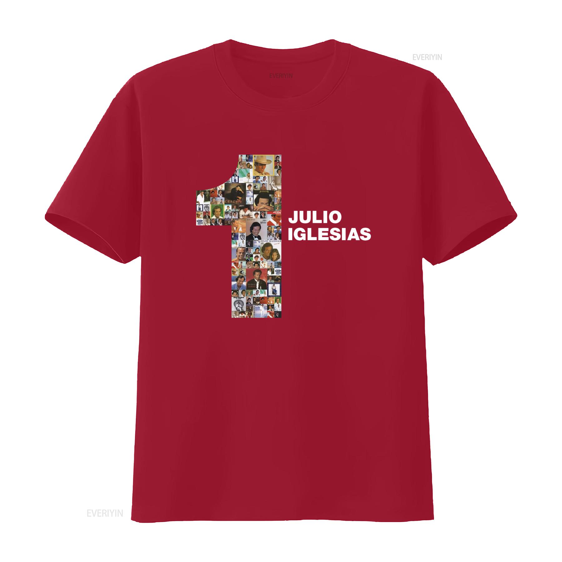 Julio Iglesias Greatest Hits Music Latin T Shirt La vida sigue igual Design vintage Washed Comfortable Stylish Versatile S