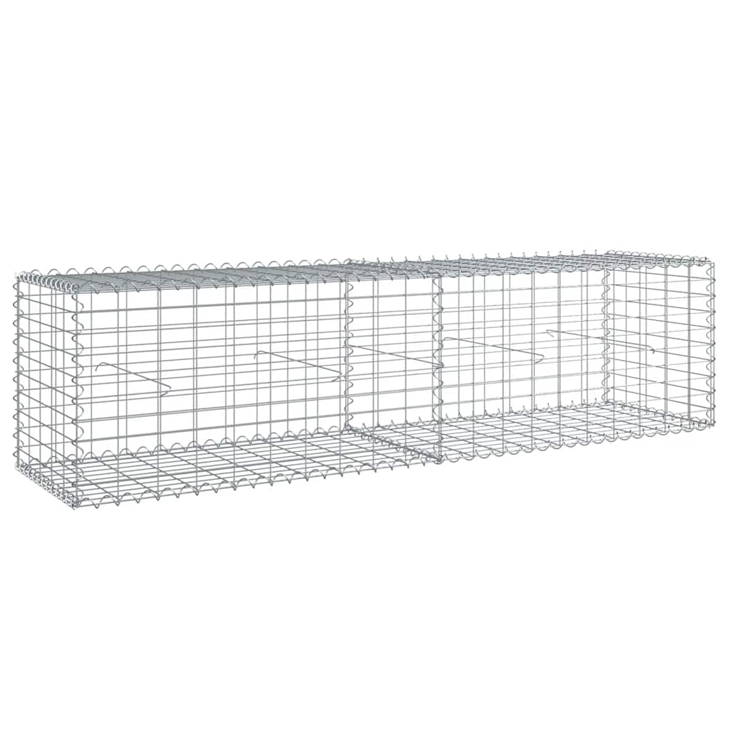 Gabion with Lid 200x50x50 Cm Galvanized Iron