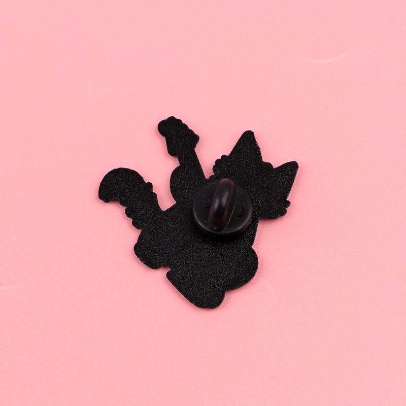 Kawaii Black Cat Enamel Pin Rock Guitar Music Brooches On Clothes Badge Bag Gothic Lapel Woman Men Jewelry Gifts For Friends