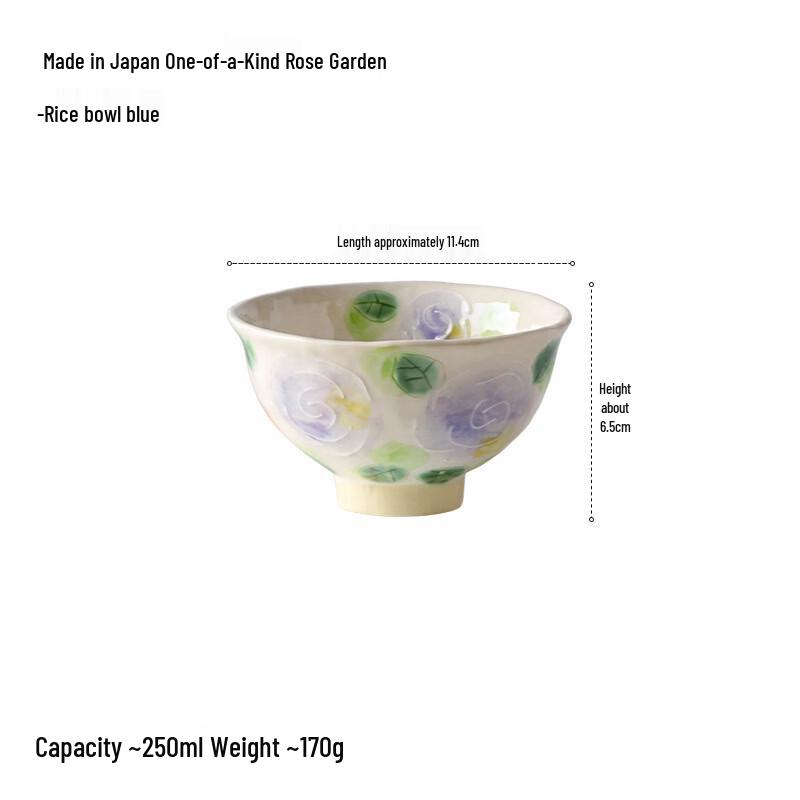 Ru Han Yizhen Rose Garden Ceramic Rice Bowl