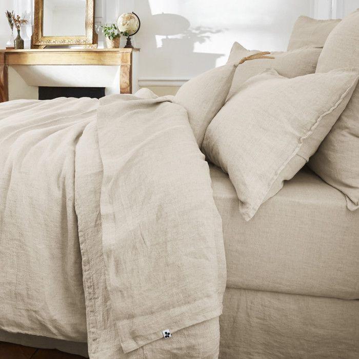 Drap plat "Soline" toutes dimensions Lin lavé - Soline Sable - 270 x 300 cm pour lit King size