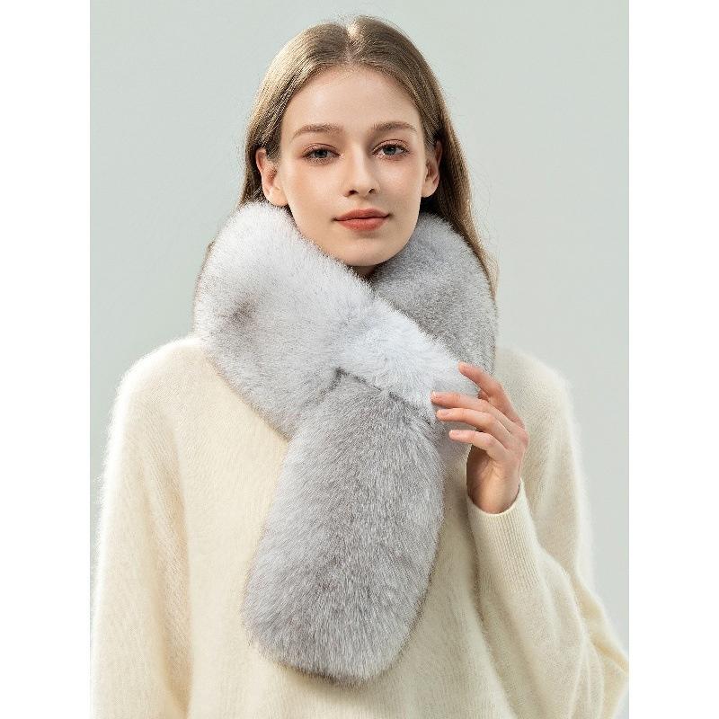 Vollpelz Beidseitig Quadratisch Fuchsfell Mode Schal Damen Koreanische Version Verdickt Warm Flauschig Nackenschutz Vielseitig
