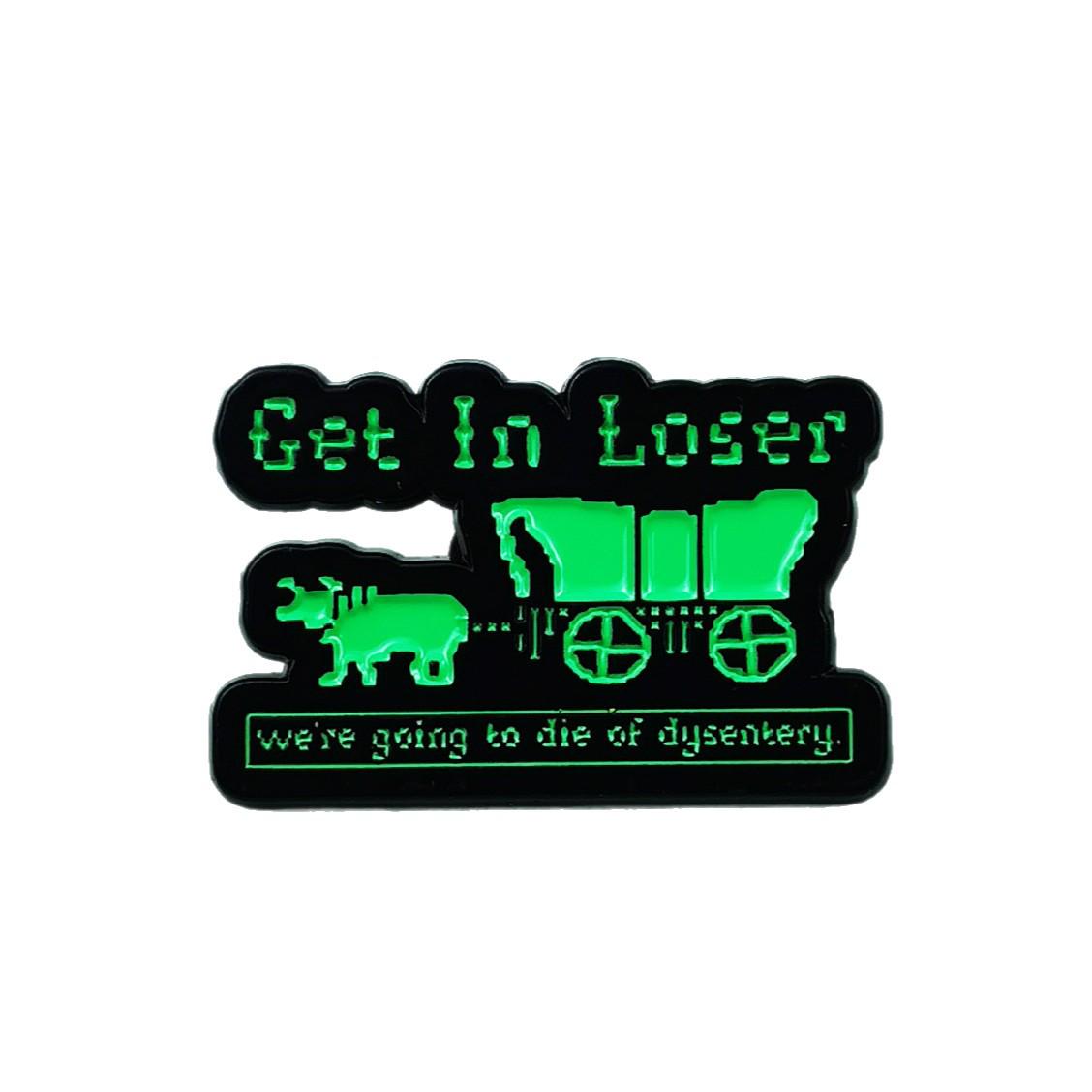 Creative Cartoon Cow Cart Brooch: English Letter Alloy Badge for Backpacks