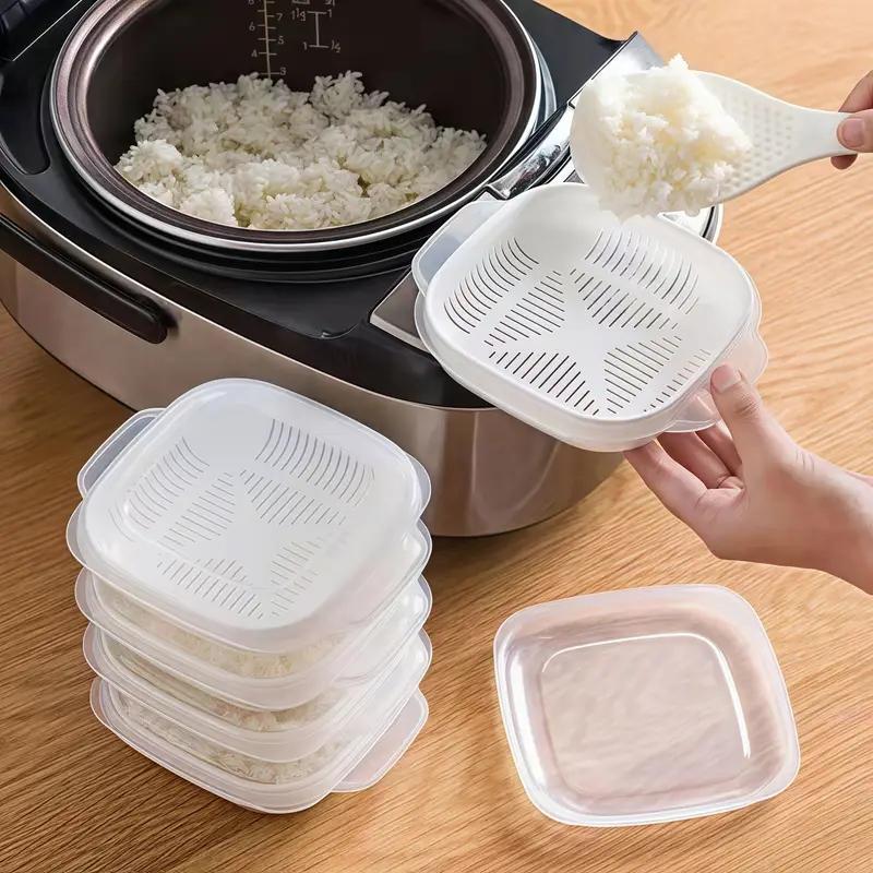 1 frozen rice container, sealed and leak-proof with a detachable draining basket, suitable for fruits and vegetables
