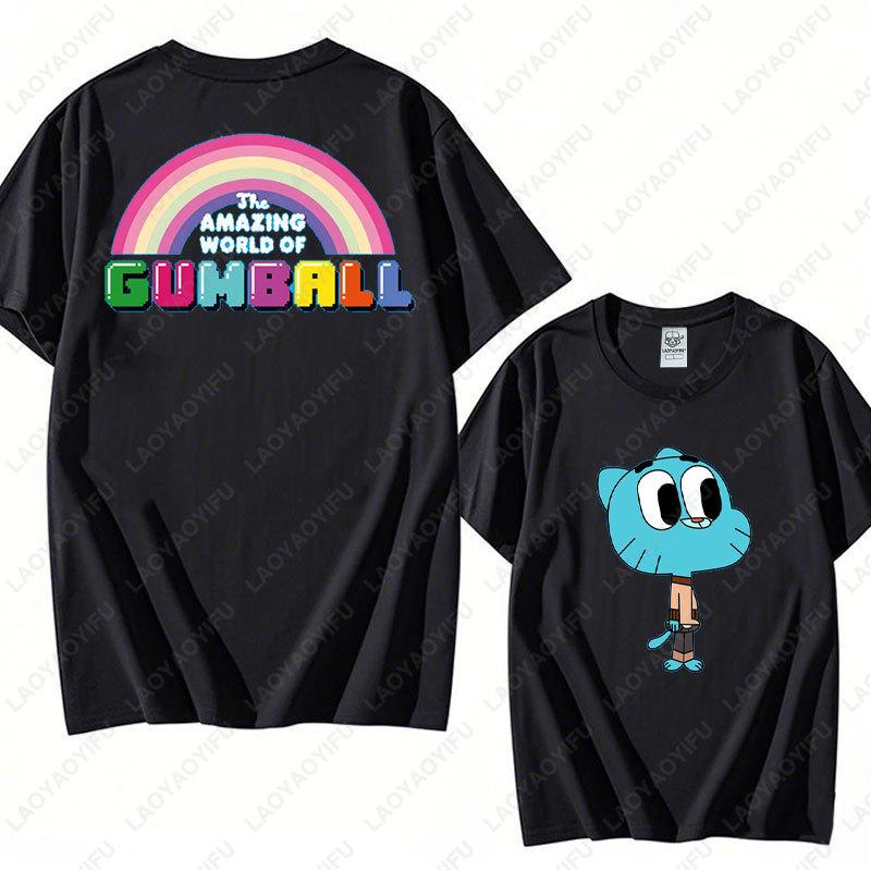 The Amazing World of Gumball Graphic T-shirt Funny Cartoon Anime Tshirt Unisex Cotton Top Cute Preppy Trendy Sweater Clothes Tee