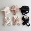Verdickte Baby-Wintermütze Baumwollgepolsterte Ohrenschutzmütze Niedliches Baby-Mütze-Schal-Set Herbst Winter