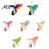 Eco Friendly Hanging Ornament Hand Carved Wooden Bird Wind Chime, Rustic Bell Decor Handmade Hummingbird Chimes with Rope, Wood Pendant for
