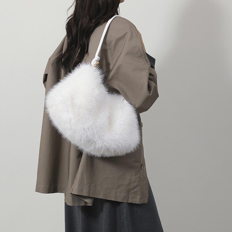 Faux Rabbit Fur Plush Sholder Bag Fashion And Luxury Fur Bag Women's Bags A Good Choice Tosend Friends High-end Plush Tote Bag