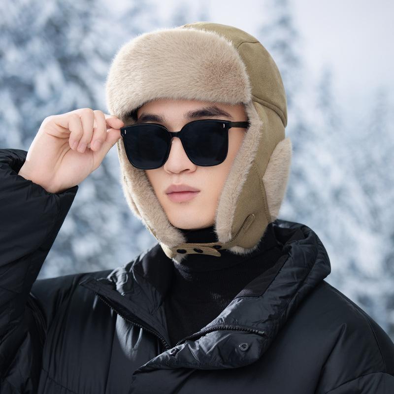 Japanese Thickened Plush Lei Feng Hat In Autumn and Winter Casual Versatile Retro Warm Hat Outdoor Travel Cold Ear Protection Hat
