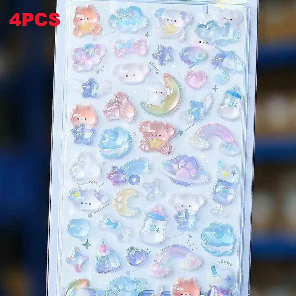 3D Relief Jelly Stickers Cartoon Animal Sticker Scrapbooking Diary Decor Stationery Phone Case Kawaii Stickers DIY Gift