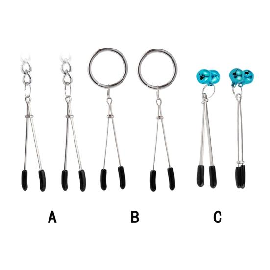 Rings Jingle Bell Tassel Breast Clamps Clips Adult Men Women Game Sex Toy