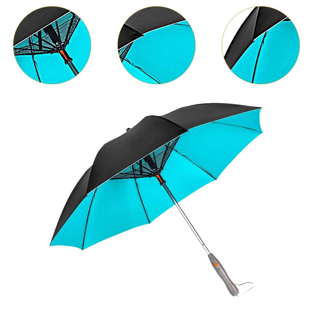 Fan Integrated Umbrella for Sun Protection Outdoor Activities Portable Cooling UV Shade Windproof Travel Accessory