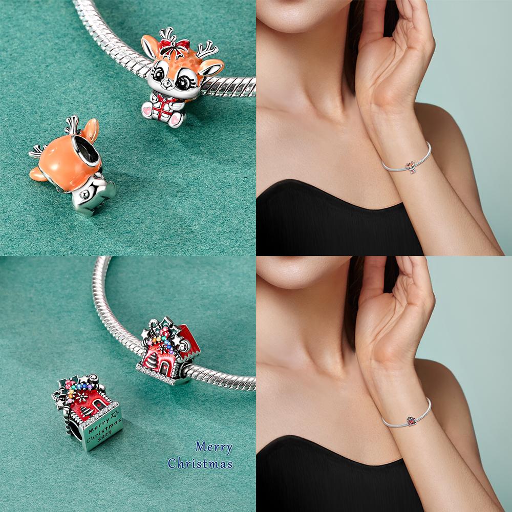 Charms Copper Christmas Tree Beads Bracelet For Charms Plataoriginales Brand Beads Diy Jewelry Making Gifts