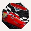 Lightning McQueen,Cars Movie Fully automatic themed umbrella - 8 ribs durable iron frame, tri-fold compact design, perfect as a gift, travel