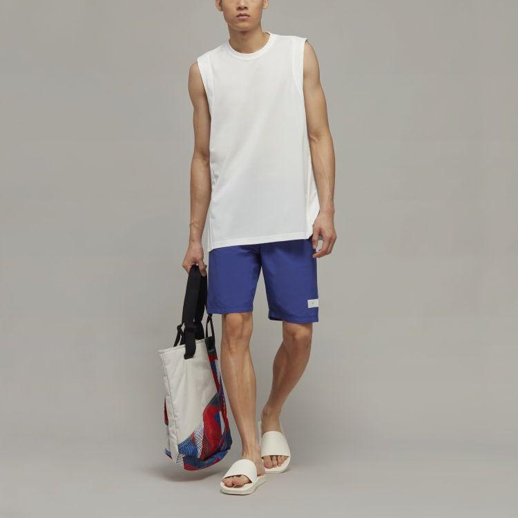 Y-3 Logo Solid Color Crew Neck Sleeveless Tank Top Unisex Tops White HY1256