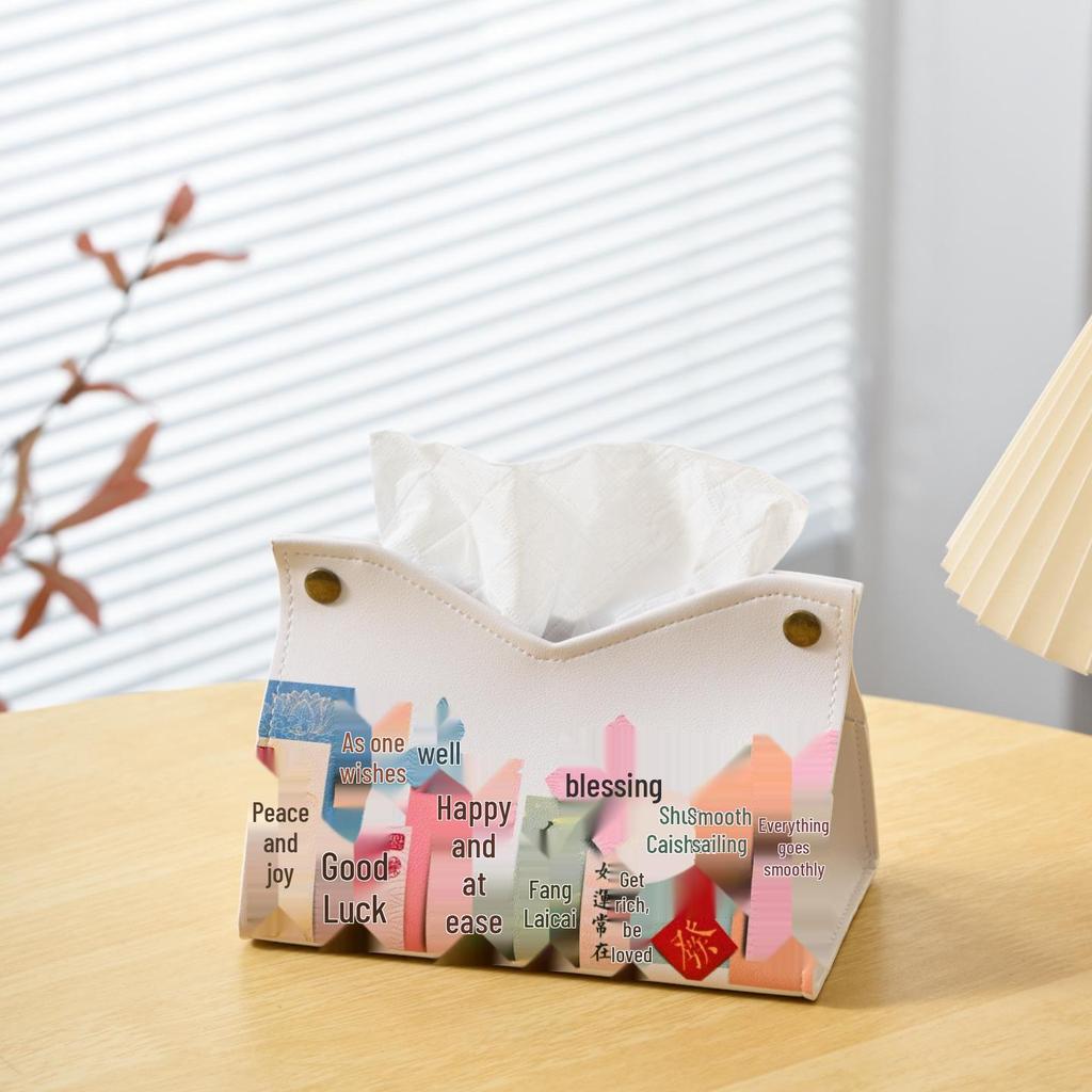 2026 New Year Cartoon Tissue Box Cover for Living Room - Decorative and Convenient Napkin Storage