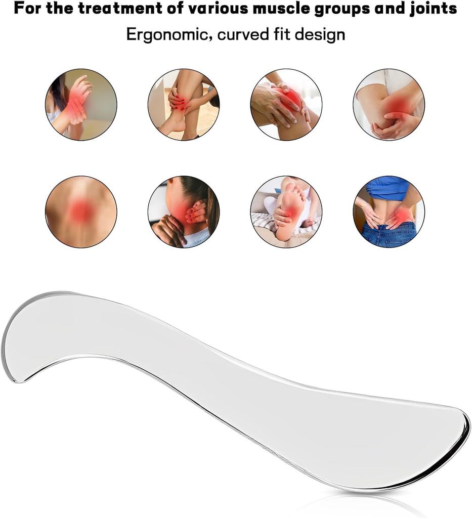 Gua Sha Stainless Steel Gua Sha Scraper Grade Fascia Tool for Rubbing Lymphatic Drainage Massager Full Body Cellulite Massage for Legs, Back, Face