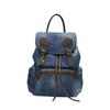 Cowboy-Umhängetasche für Damen, modische Retro-Jeans-Stofftasche mit Rindsleder-Rucksack, lässige und vielseitige Canvas-Tasche