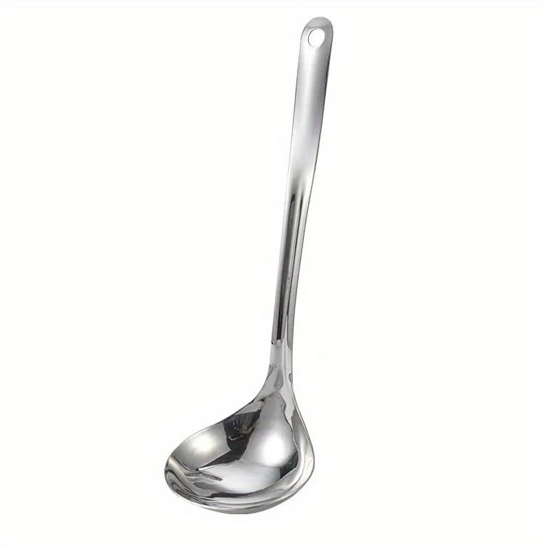 Household Kitchen Stainless Steel Soup Spoon with Long Handle for Dry Rice