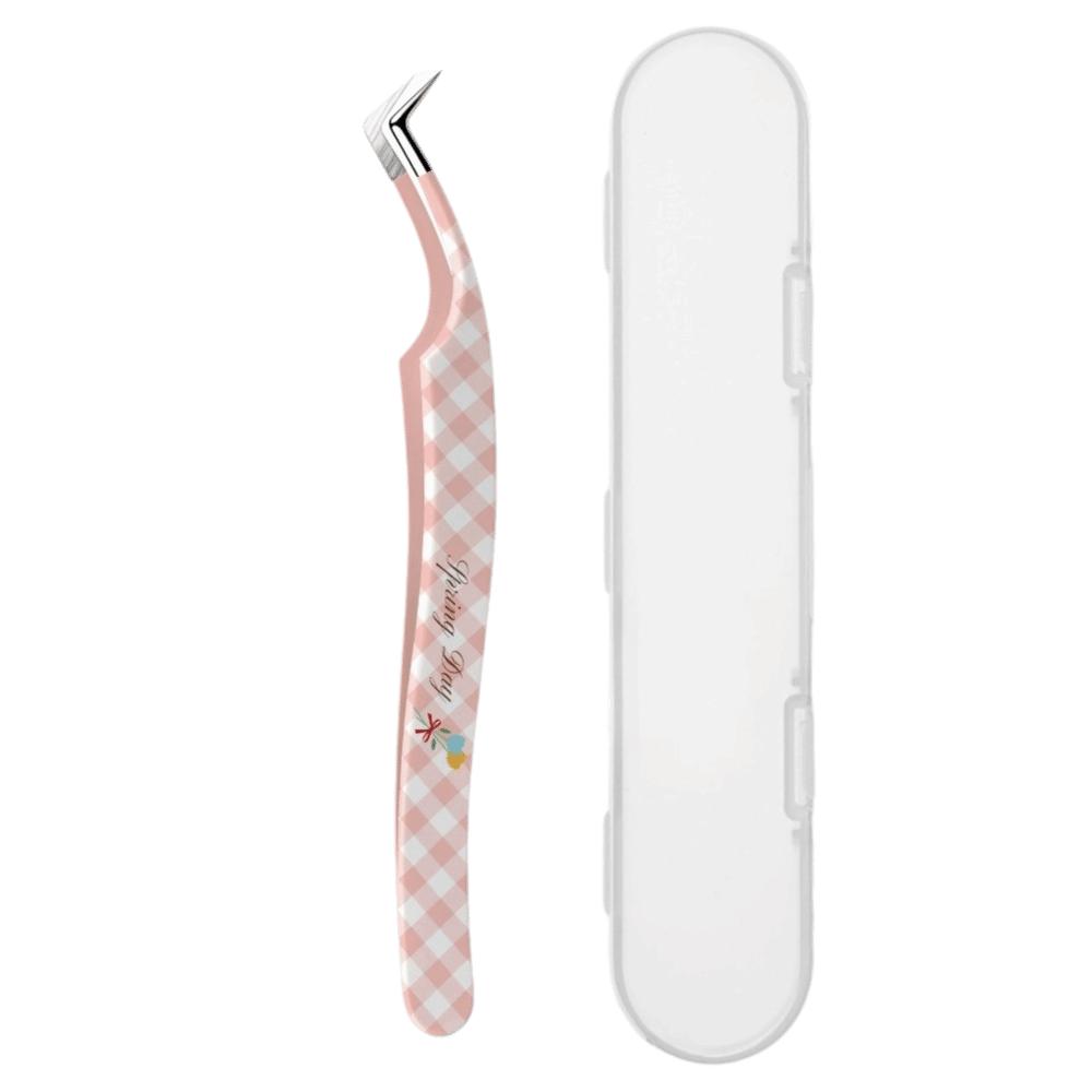 Stainless Steel Precision Tweezers Anti-static Lashes Extension Tweezer Sticker Application