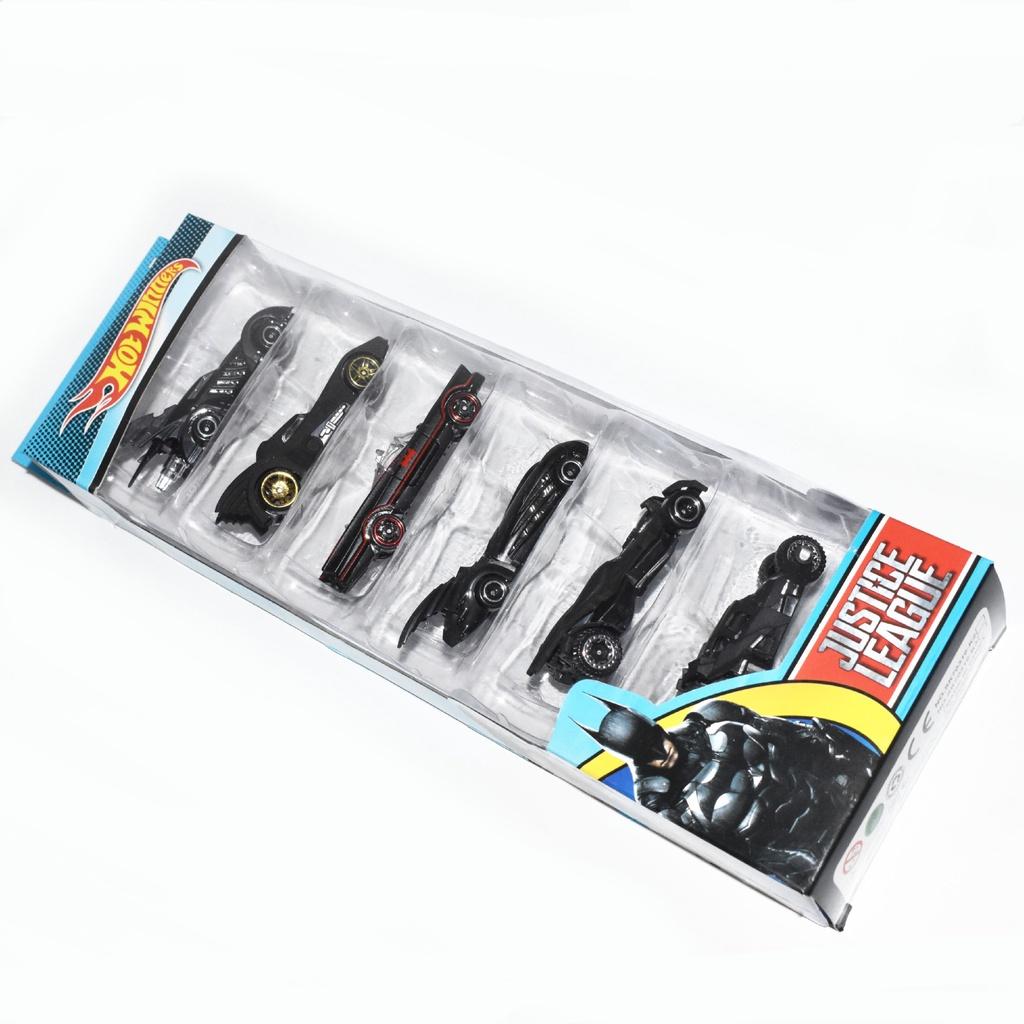 Conjunto Clássico de 6 Carros Die-cast Hot Wheels Dc Comics Batman Batmóvel Para Crianças e Adultos