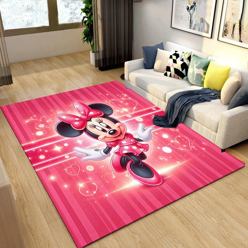 1pc Minnie Pattern Area Rug Soft Flannel Floor Mat for Living Room,Office,Bedroom and Carpet,Sofa Coffee Table Floor Mat