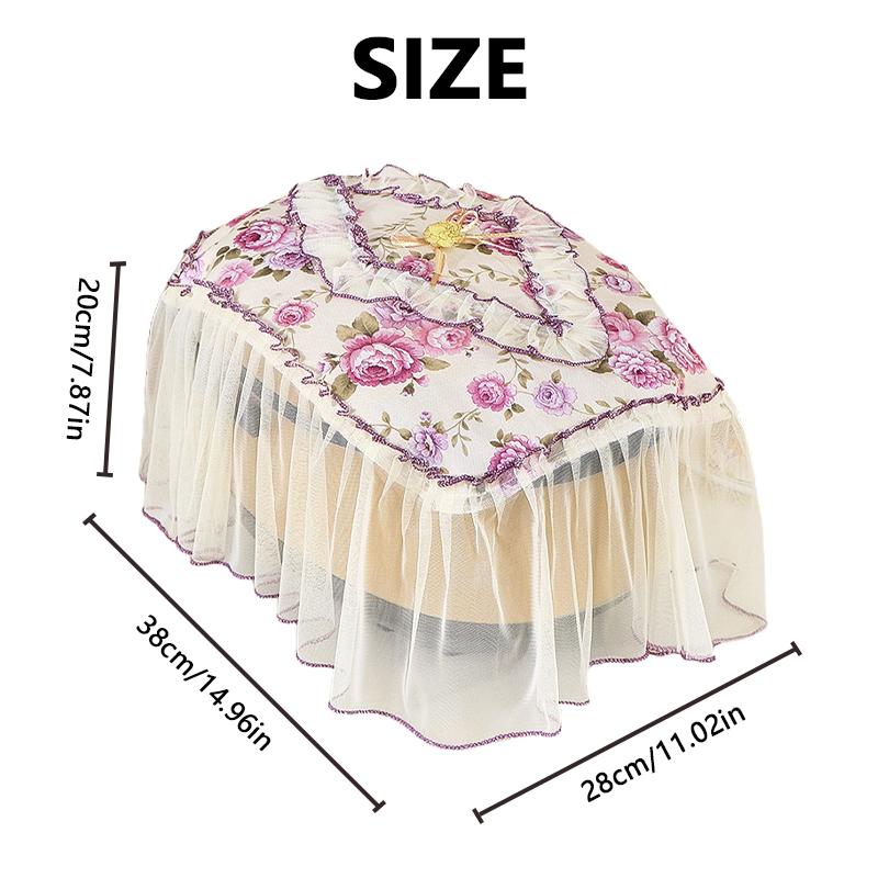 Lace Dustproof Cover Polyester Air Fryer Dust Cover Electric Rice Pot Cover Oilproof Kitchen Pressure Cooker Protector Cover New