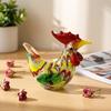 Murano Glass Rooster Figurine Cute Cock Small Statue Ornament for Home Desktop Bookshelf Decor Collectible Holiday New Year Gift