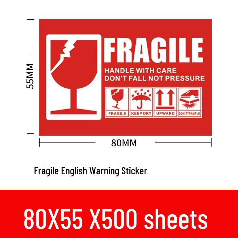 Express Delivery Fragile Warning Stickers - English Adhesive 'Do Not Press' Labels