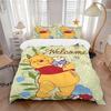 3pcs Winnie the Pooh Floral Bedding Set Includes 1 Quilt Cover and 2 Pillowcases, Comfortable Q093