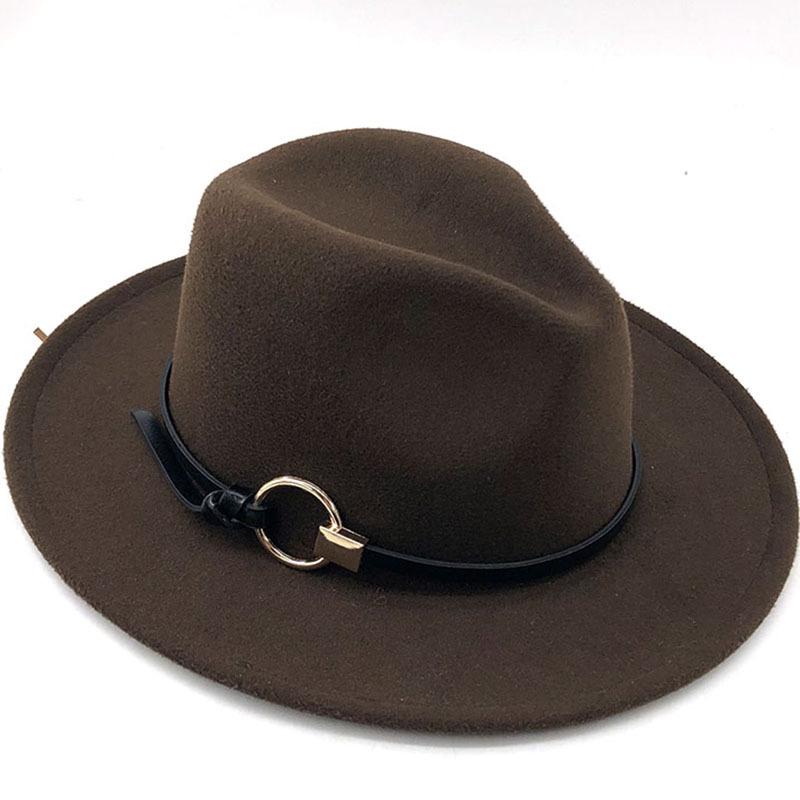 Einfache Wolle Frauen Outback Fedora Hut Für Winter Herbst ElegantLady Floppy Cloche Breite Krempe Jazz Caps Größe 56-60CM