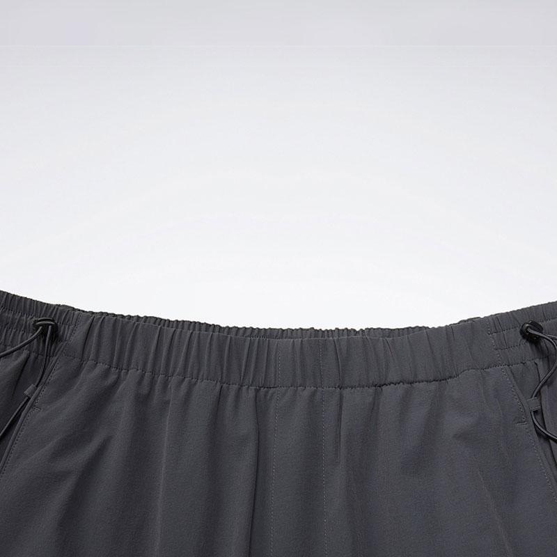 Reebok Solid Color Woven Loose Straight Leg Casual Pants Unisex Bottoms Charcoal-Black 24SRC615UGH1